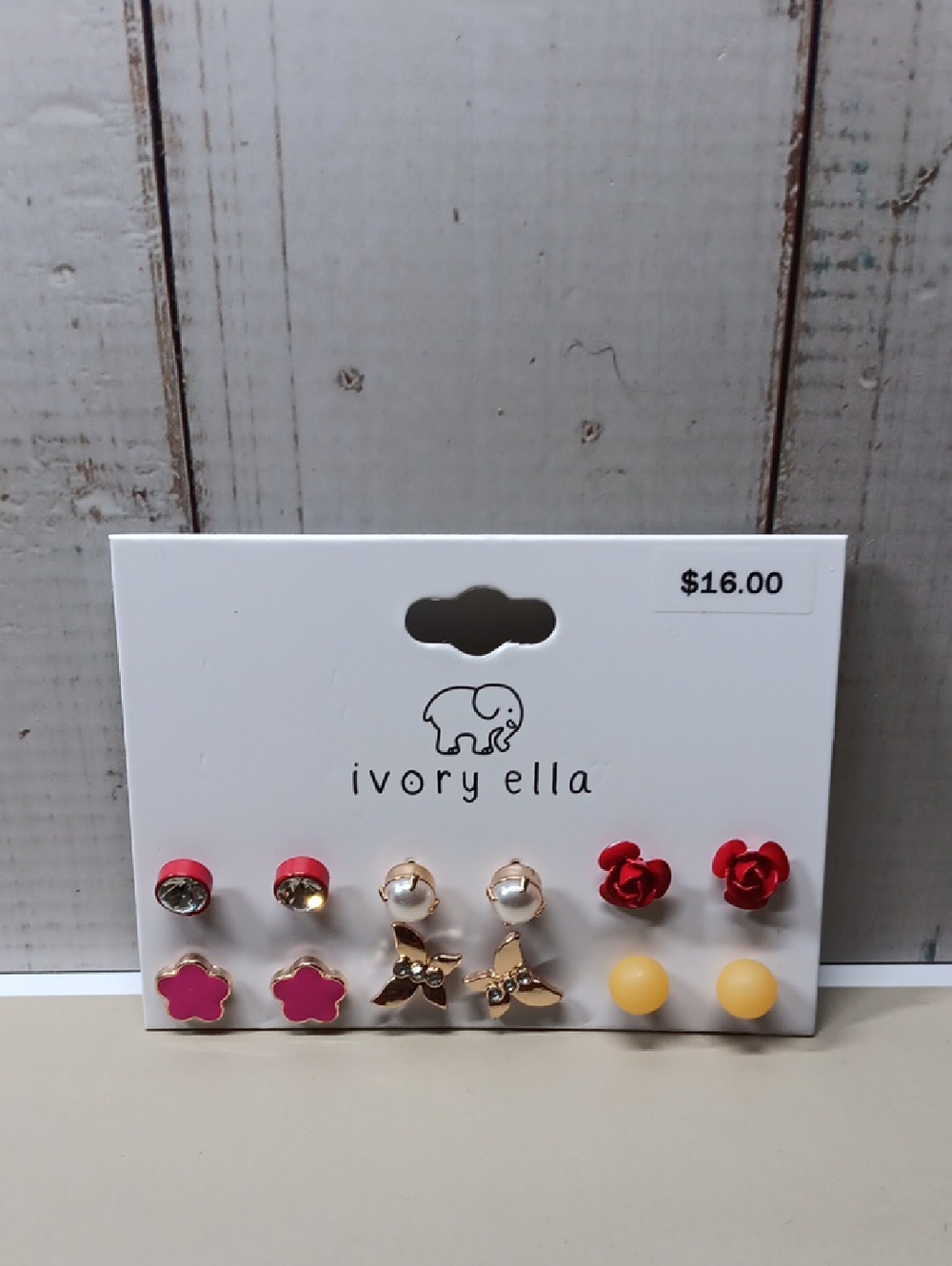 ivory ella Kids Earring Set - Pink, Red, Gold, Yellow